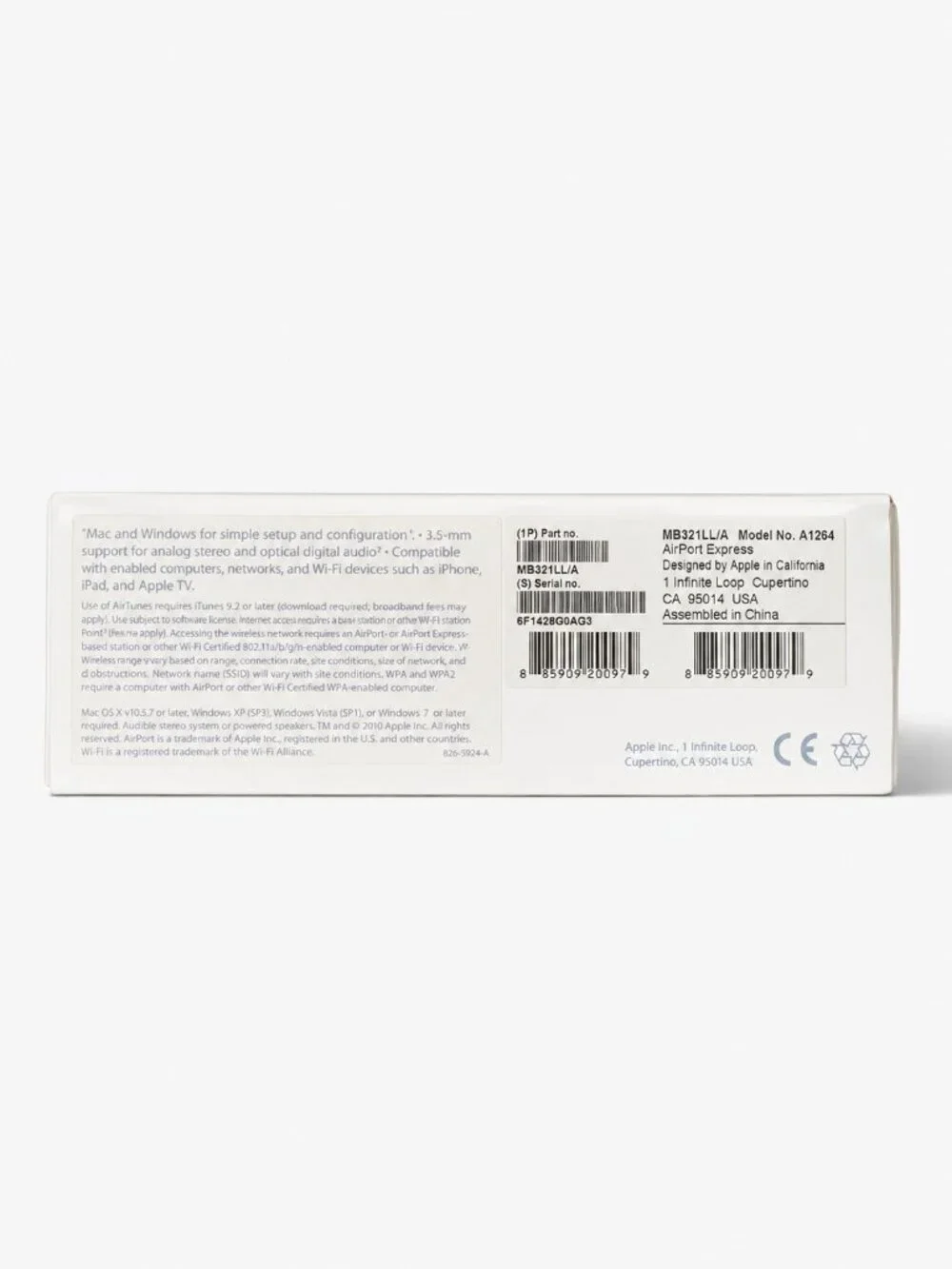 Apple AirPort Express A1264 802.11n WiFi Base Station MB321LL/A Open Box Origina